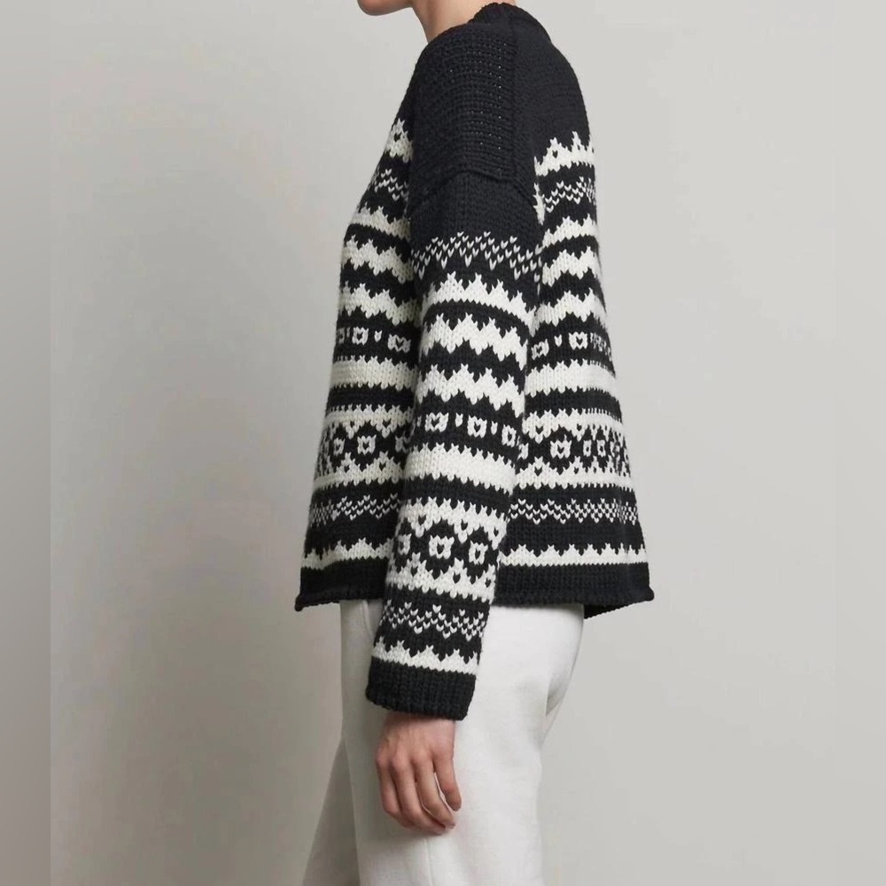Velvet by Graham & Spencer Women's Maywood Chunky Fair Isle Sweater M - Picture 4 of 12